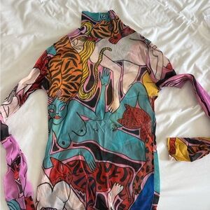 Colorful Abstract Long Sleeve Top